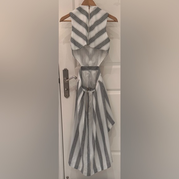 Grey and White Striped Dress - Picture 3 of 3